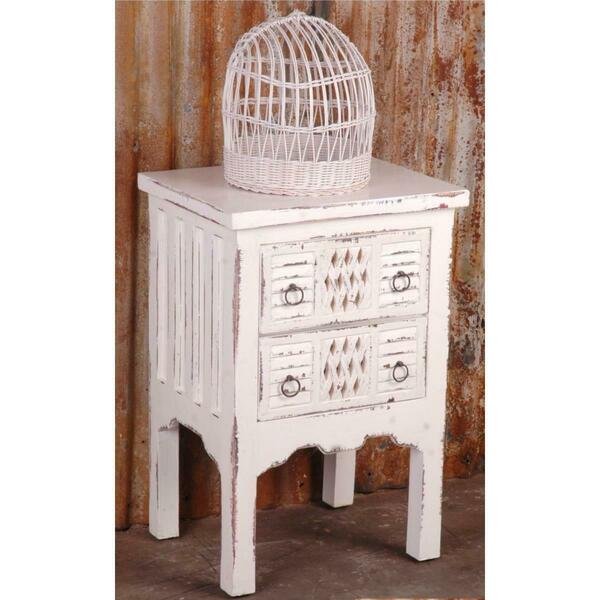 Cottage End Table Whitewash, Sunset Trading, Mfr#: CC-TAB098LD-WW
