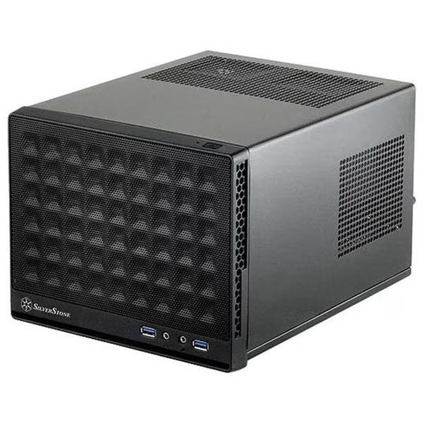 Silver Stone Technologies SG13B-Q Mini-DTX; Mini-ITX Small Form Factor Computer Case with Faux Aluminum Front Panel Cases - Black, Silverstone, Mfr#: SG13B-Q