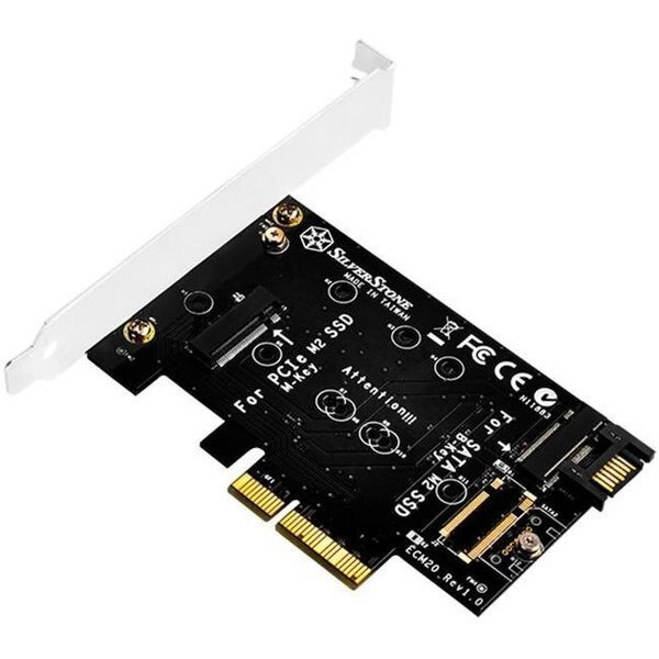 Silver Stone Technologies ECM20 Dual M2 To Pci-E X4 & Sata 6G Adapter Card, Silverstone, Mfr#: ECM20