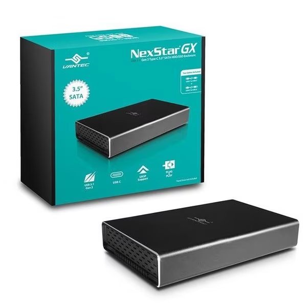 Vantec NST-371C31-BK USB 3.1 Gen 2 Type-C 3.5 in. SATA HDD & SSD Enclosure, Vante A Machine Solutions Company, Mfr#: NST-371C31-BK