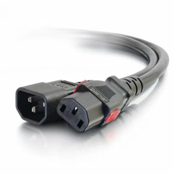 10 ft. Locking C14 to C13 10A 250V Power Cord - Black, Cables2Go, Mfr#: 10361
