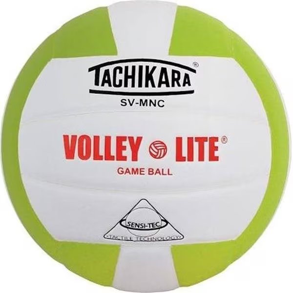 Tachikara SVMNC.LGW Volley Lite Training Volleyball - Lime Green & White, Tachikara, Mfr#: SVMNC.LGW