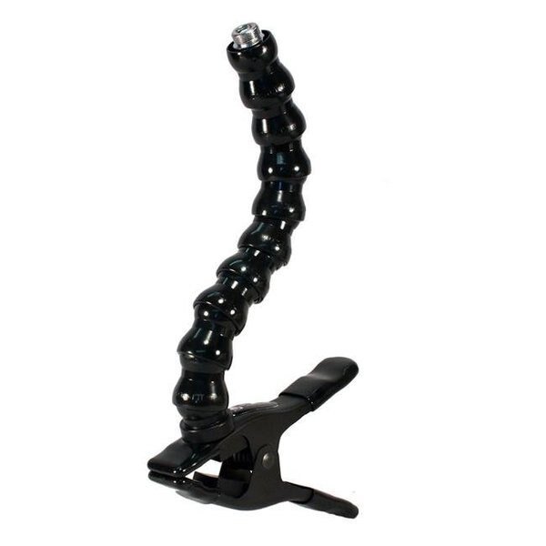 Stage Ninja MIC-12-CB Microphone Stand with Gooseneck on Steel Clamp, Stage Ninja, Mfr#: MIC-12-CB