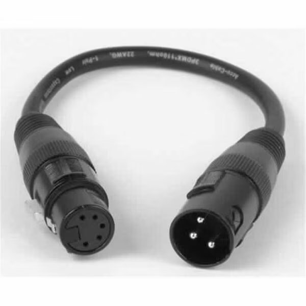 3 Pin Male XLR to 5 Pin Female XLR Turnaround, Accu Cable, Mfr#: AC3PM5PFM