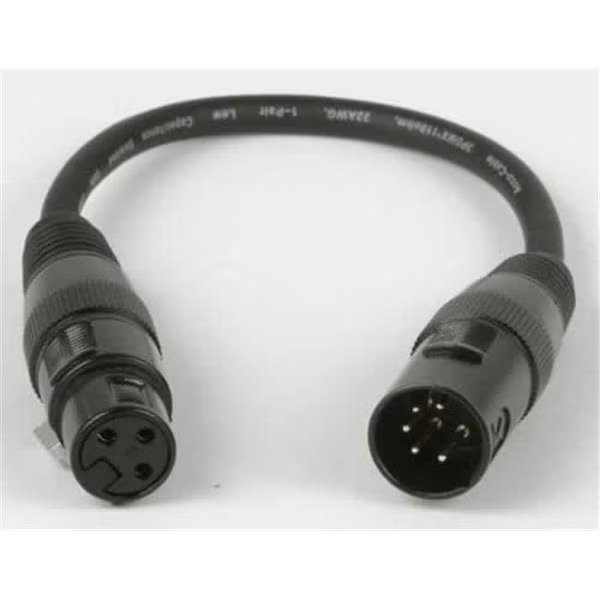 Accu Cable AC5PM3PFM 5 Pin Male XLR to 3 Pin Female XLR Turnaround, Accu Cable, Mfr#: AC5PM3PFM