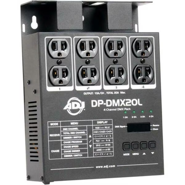 4 Channel DMX Dimmer Pk, Adj, Mfr#: DP-DMX20L