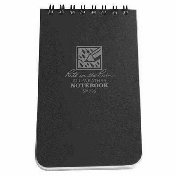 3 x 5 in. All Weather Spiral Notebook - Universal, Black, Sotel Systems, Mfr#: RR 735