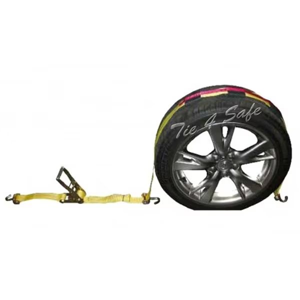 2 in. x 10 ft. Car Tie Downs with Swivel Hooks & Ratchet Buckle & Tire Grip - Yellow - 2 Piece, Time Out, Mfr#: TI1484010