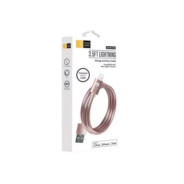 Bytech CLLPCA102RG MFI Lightning Chrome Spiral Cable; Rose Gold, Bytech, Mfr#: CLLPCA102RG