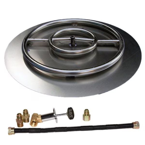 30 in. Stainless Steel Pan Ring Pro-Kit Natural Gas, Tretco, Mfr#: FPK-OBRSS-BK3P-30NG