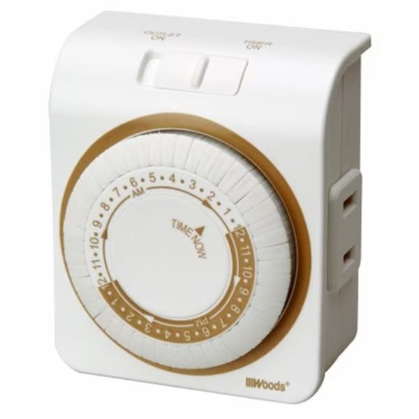 Southwire-Coleman Cable 224254 2Outlet Indoor 24 Hour Mechanical Timer, Southwire, Mfr#: 224254