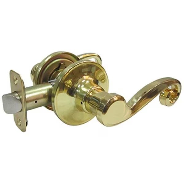 Taiwan Fu Hsing Industrial 222024 Tru-Guard Hall & Closet Reversible Scroll Lever Passage Lockset; Polished Brass, Taiwan Fu Hsing Industrial, Mfr#: 222024