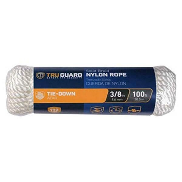 0.37 in. x 100 ft. Tru Guard Nylon Rope, White, Mibro, Mfr#: 231488