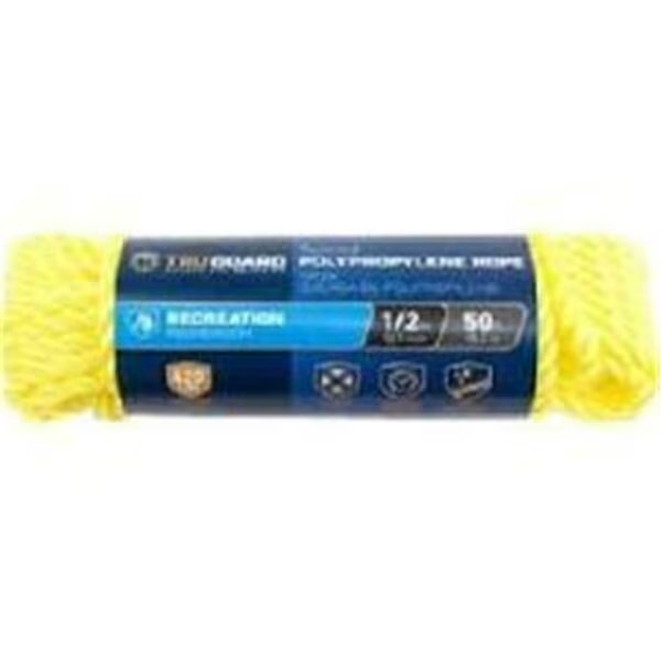 0.5 in. x 50 ft. Tru Guard Poly Rope, Yellow, Mibro, Mfr#: 231498