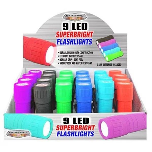 Shawshank Ledz 238209 9 LED Super Bright Flashlight - Assorted Color, Shawshank Ledz, Mfr#: 238209