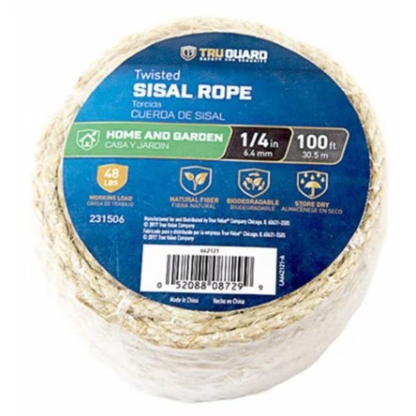 MIBRO Group 231506 0.25 in. x 100 ft. Tru-Guard Natural Fiber Twisted Sisal, Mibro Group, Mfr#: 231506