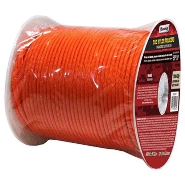 MIBRO Group 186893 0.15 in. x 400 ft. Orange Military Grade 550 Paracord; Bulk Reel, Mibro Group, Mfr#: 186893