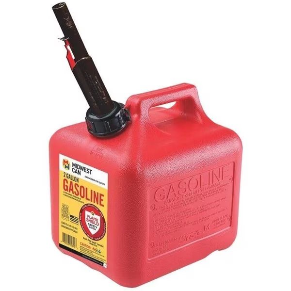 Midwest Can 248470 2 gal Red High Density Polyethylene Gas Can, Midwest Can, Mfr#: 248470