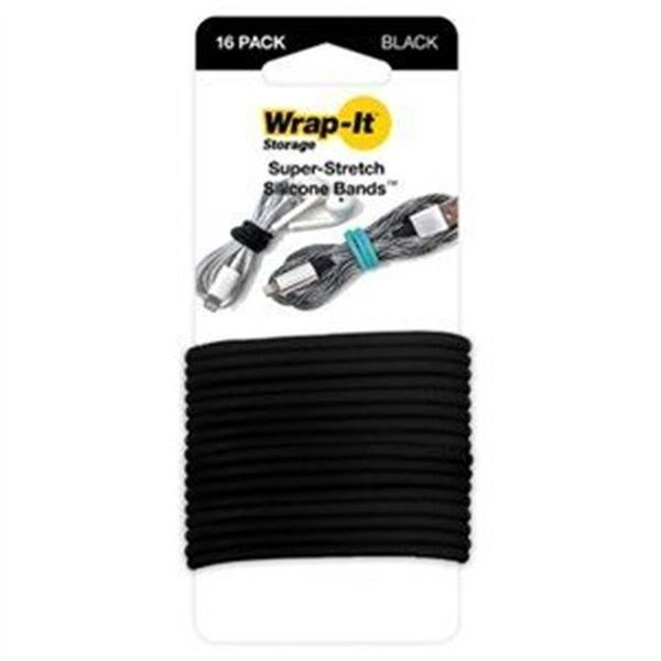 Jjaamm 260124 Super Stretch Silicone Bands; Black - Pack of 16, Jjaamm, Mfr#: 260124