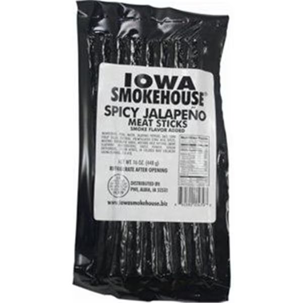Iowa Smokehouse & Preferred Wholesale 253844 16 oz Spicy Jalapeno Flavor Meat Sticks - Pack of 10, Iowa Smokehouse & Preferred Wholesale, Mfr#: 253844