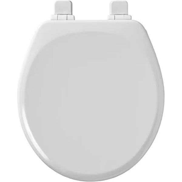 Round Slow Closing Toilet Seat, White, Chesterfield Leather, Mfr#: CH2061611