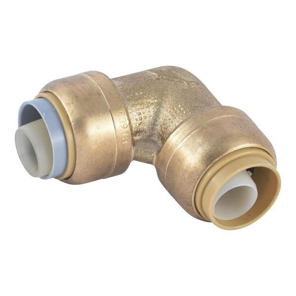 0.5 in. Push to Connect Brass 90 deg Elbow Fitting, Fast Fans, Mfr#: FA2038633