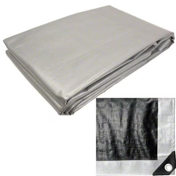 6 in x 8 in Tarp, Silver/Black, True Guard, Mfr#: 100796
