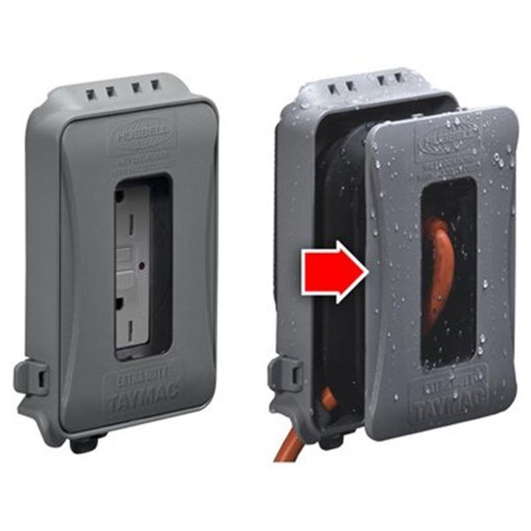 Outlet Cover 1 Gang ExpandableGray, Boombox, Mfr#: BO699906