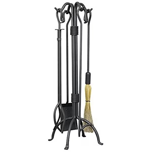 Uniflame F-1061 5 Piece Olde World Iron Heavy Fireset with Crook Handles, Uniflame, Mfr#: F-1061