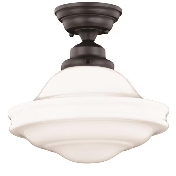 12 in. Huntley Flush Mount, Milk Glass, Perfecttwinkle, Mfr#: PE2681389
