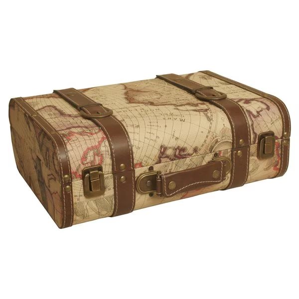Map Faux Leather Suitcase, Wald Imports, Mfr#: SP0015