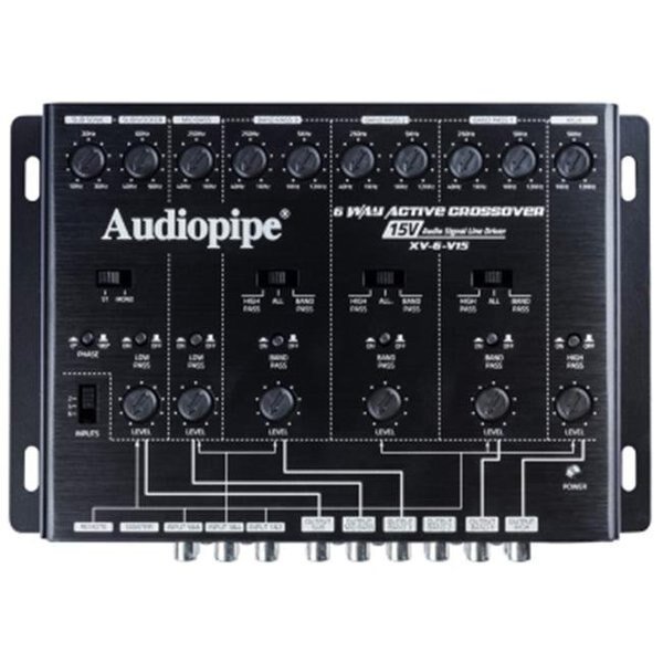 Audiopipe XV6V15 6 Way Crossover with 6 Channel Input & 8 Channel Output, Audiopipe, Mfr#: XV6V15