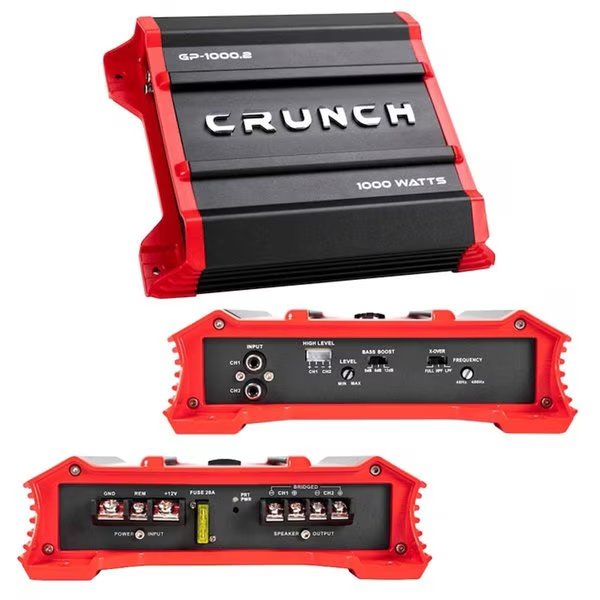 Crunch GP10002 1000W Ground Pounder Two Channel Car Audio Amplifier, Crunch, Mfr#: GP10002