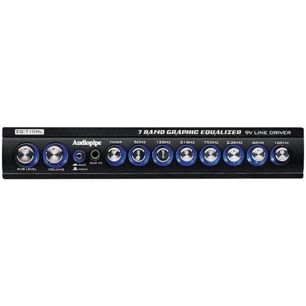 Audiopipe EQ710HL 9V Line Driver 7 Band Graphic Equalizer with HI & LO Converter, Audiopipe, Mfr#: EQ710HL