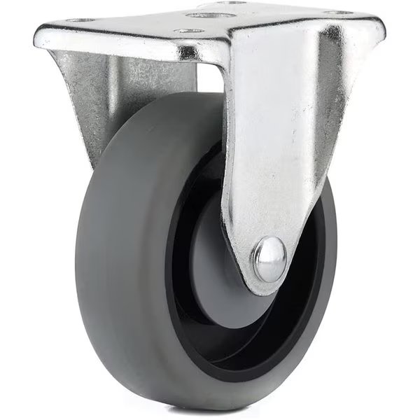 4 in Industrial Thermoplastic Rubber Fixed Casters Gray, Richelieu, Mfr#: F27275