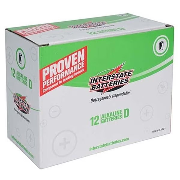 Interstate Batteries DRY0193 Alkaline Battery D - 12 Count, Interstate Batteries, Mfr#: DRY0193