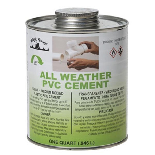All Weather PVC Solvent Cement, Clear - 16 oz, Black Swan, Mfr#: BL601387