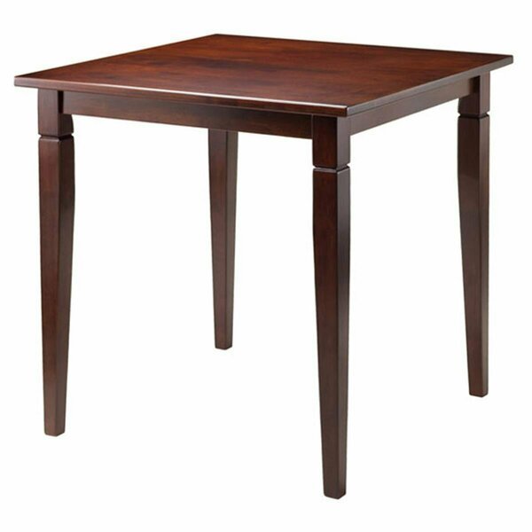 29.13 x 29.53 x 29.53 in. Kingsgate Dining Table Routed with Tapered Leg, Walnut, Winsome, Mfr#: 94133
