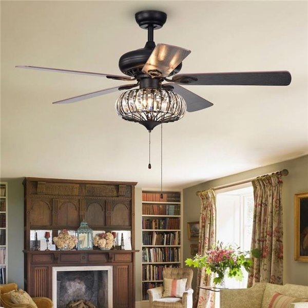 Warehouse of Tiffany CFL-8306 52.4 in. Chrysaor Indoor Remote Controlled Ceiling Fan with Light Kit; Brown, Warehouse Of Tiffany, Mfr#: CFL-8306