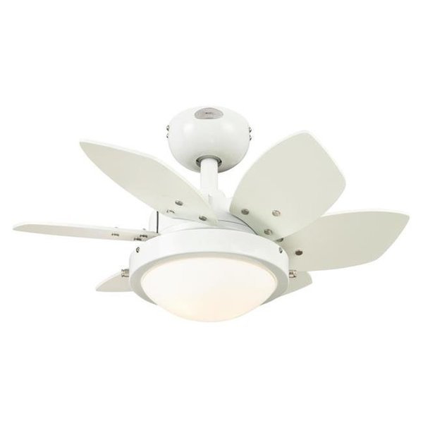 24 in. Opal Frosted Glass Indoor Ceiling Fan with Reversible Blades - White & Beech, Brightbomb, Mfr#: BR1640405