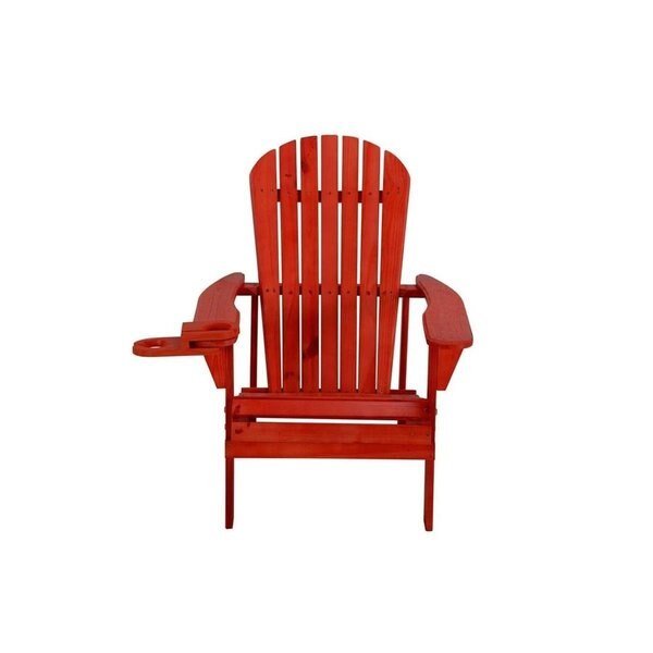 Earth Collection Adirondack Chair with Phone & Cup Holder, Red, W Unlimited, Mfr#: SW2101RD