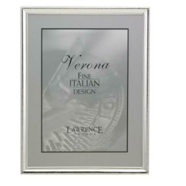 Polished Silver Plate 5x7 Picture Frame - Bead Border Design, Lawrence Frames, Mfr#: 11657