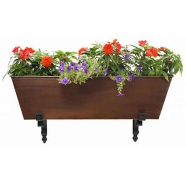 Achla C-82C Galvanized Tin Flower Box - Copper Color, Achla Designs, Mfr#: C-82C