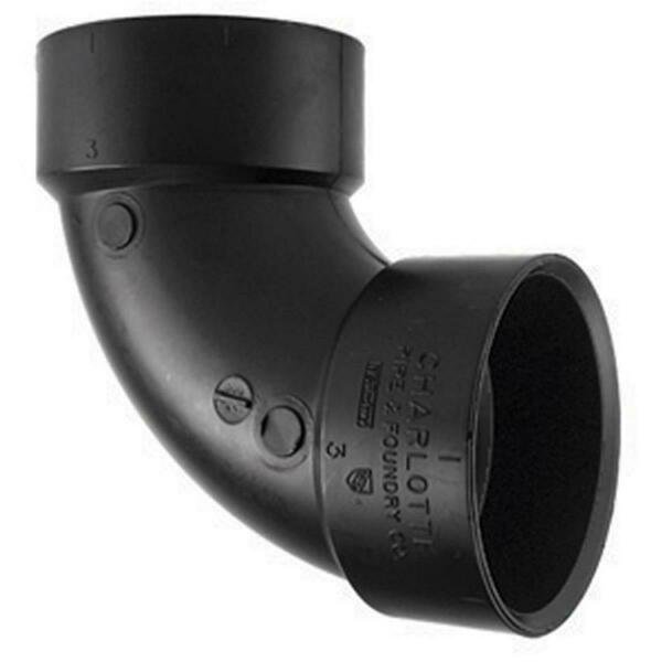 Charlotte Pipe & Foundry ABS003001200HA 4 in. 90 deg Elbow, Pinpoint, Mfr#: PI155224
