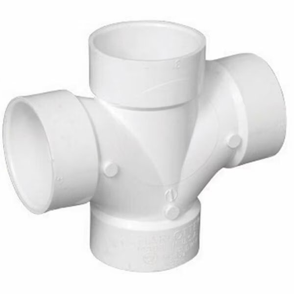 PVC-DWV Double Sanitary Tee, 2 in., Pinpoint, Mfr#: PI155259