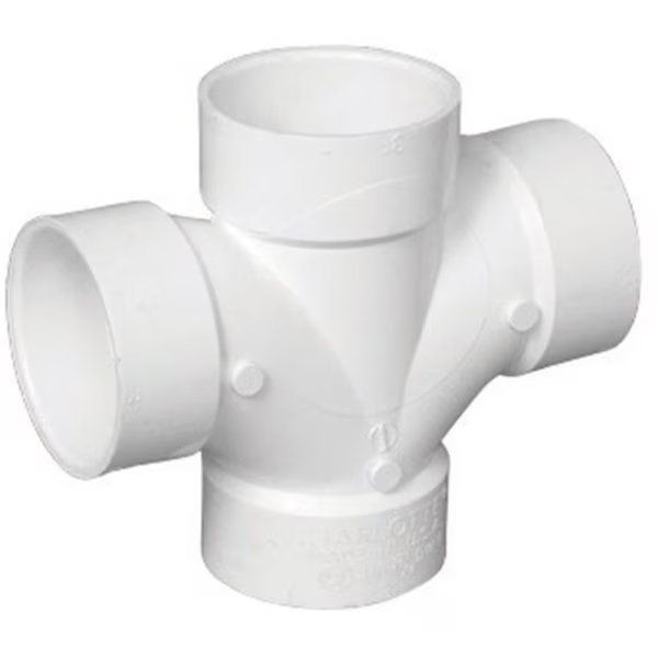 PVC004281000HA PVC Double Sanitary Tee3 x 3 x 3 x 3 in., Pinpoint, Mfr#: PI708540