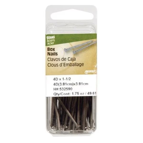 Hillman 532588 Box Nail - 3D Polished - pack of 6, Hillman, Mfr#: 5404959