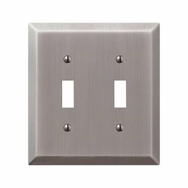 2 Toggle Antique Nickel Stamped Steel Wall Plate, Livewire, Mfr#: LI149572