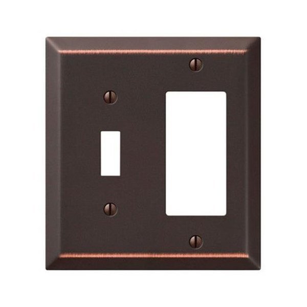 163TRDB 1 Toggle-1 Rocker Combo Aged Bronze Stamped Steel Wall Plate, Livewire, Mfr#: LI612880