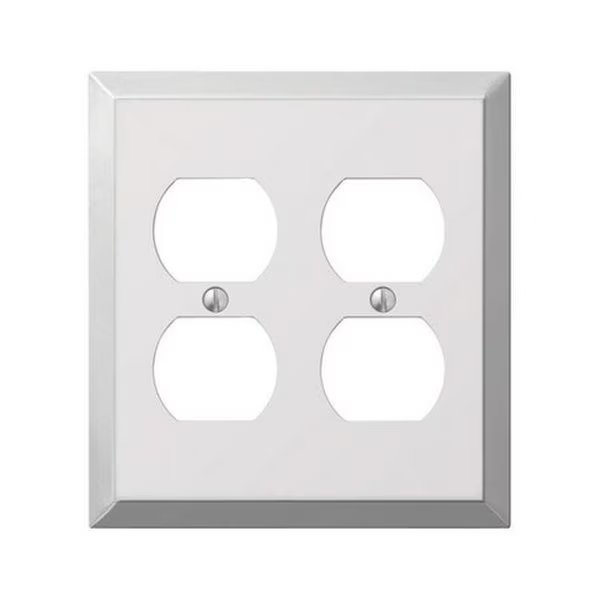 Amerelle 161DD 2 Duplex Polished Chrome Stamped Steel Wall Plate, Amerelle, Mfr#: 3501533